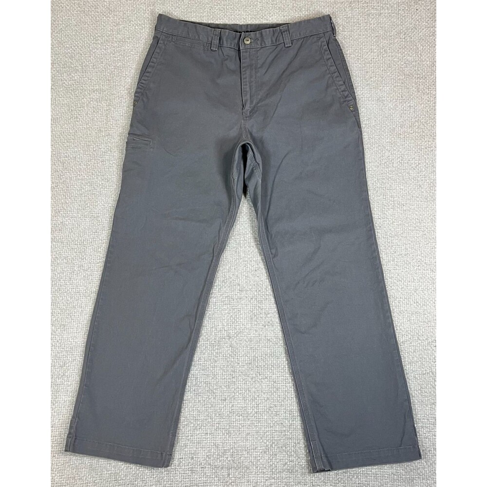 Duluth Trading Co Flex Ballroom Khakis Pants Mens 34x30 (Fit 34x29) Relaxed Gray